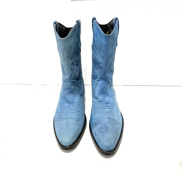 Nicole Light Blue leather Western Boots 9 - Picture 8 of 9
